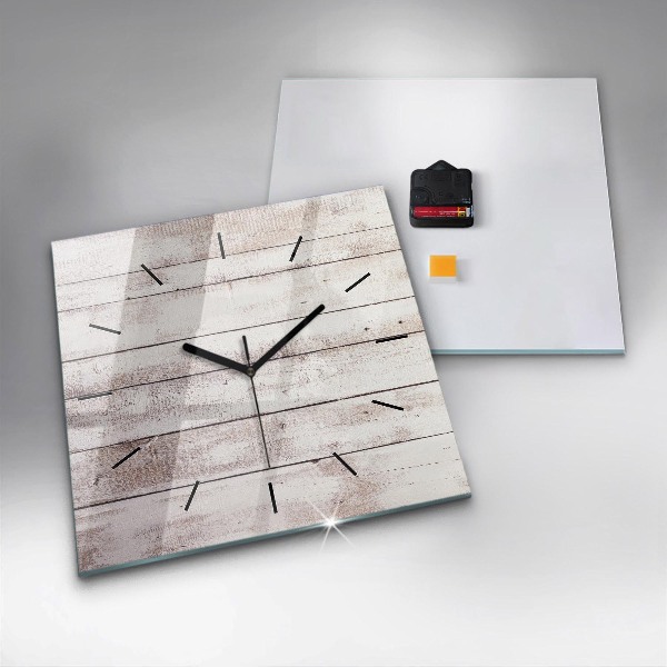 Orologio quadrato Tavole di legno chiaro