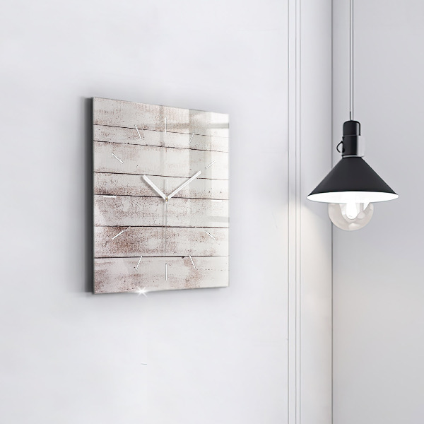 Orologio quadrato Tavole di legno chiaro