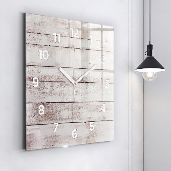 Orologio quadrato Tavole di legno chiaro