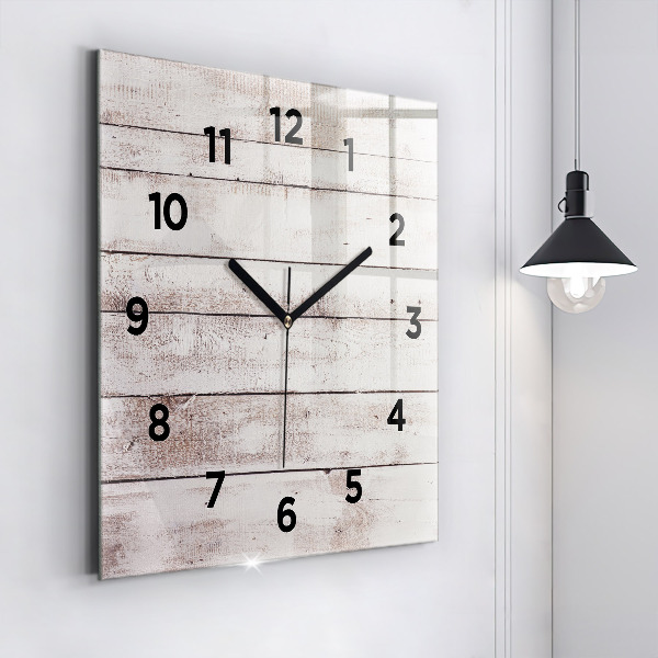 Orologio quadrato Tavole di legno chiaro