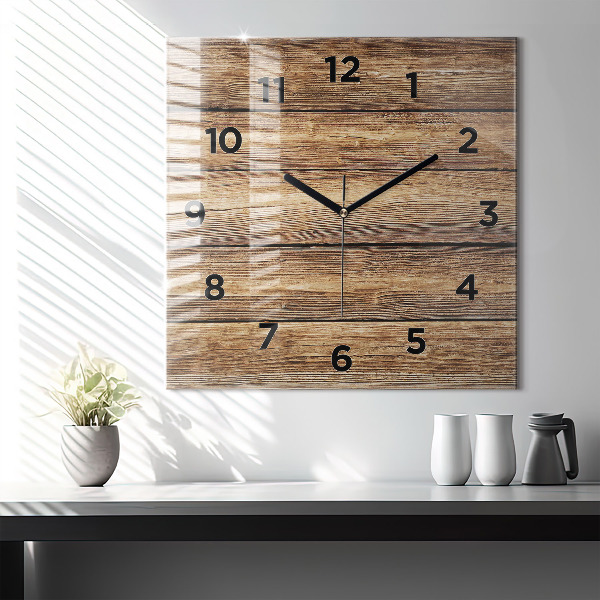 Orologio quadrato Tavole di legno