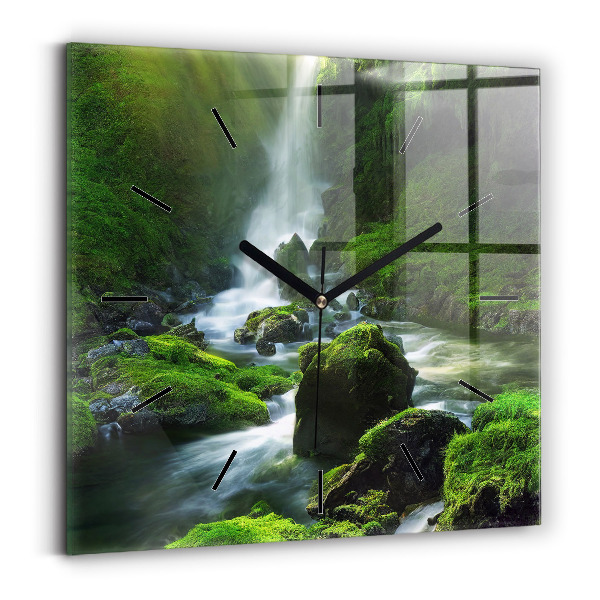 Orologio quadrato Cascata e rocce