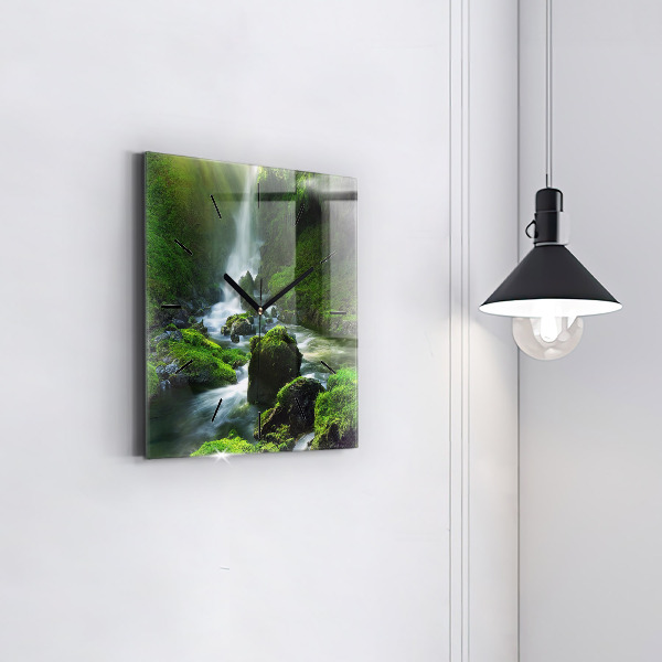 Orologio quadrato Cascata e rocce