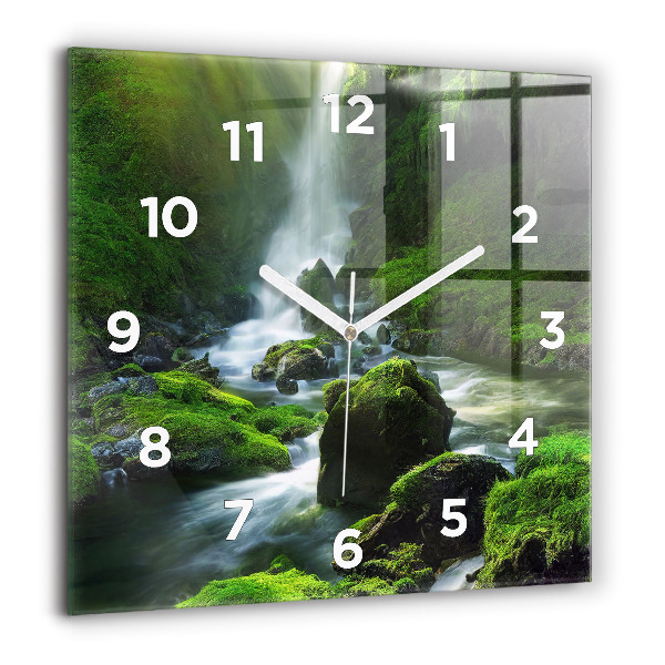 Orologio quadrato Cascata e rocce