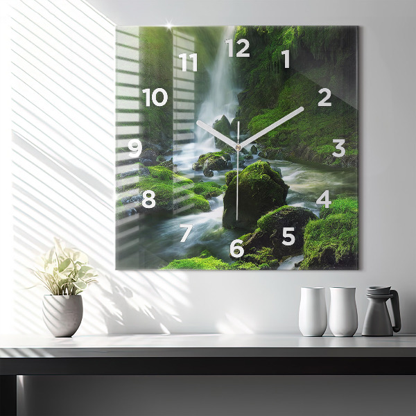Orologio quadrato Cascata e rocce
