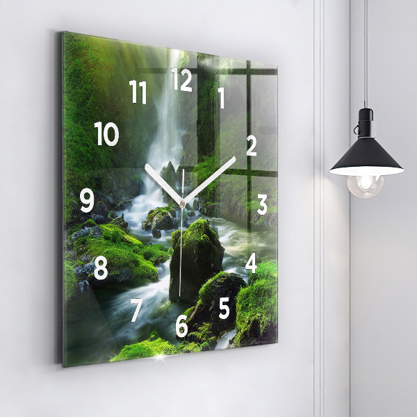 Orologio quadrato Cascata e rocce