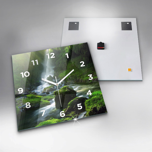 Orologio quadrato Cascata e rocce