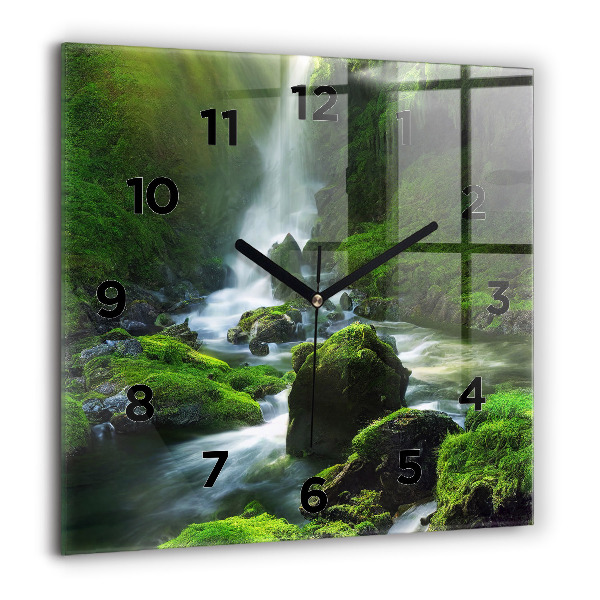 Orologio quadrato Cascata e rocce