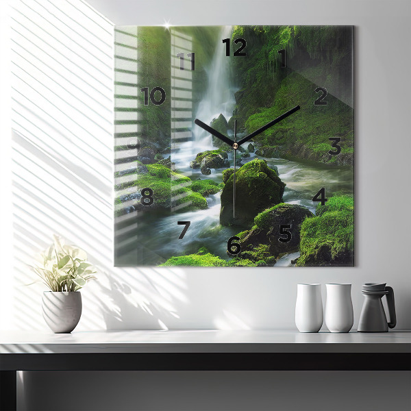 Orologio quadrato Cascata e rocce