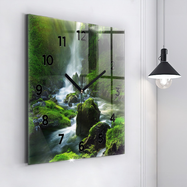 Orologio quadrato Cascata e rocce