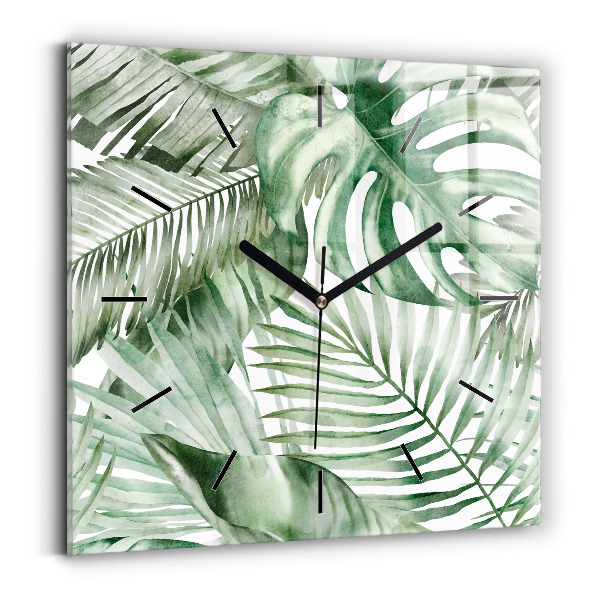 Orologio quadrato Foglie di piante dipinte