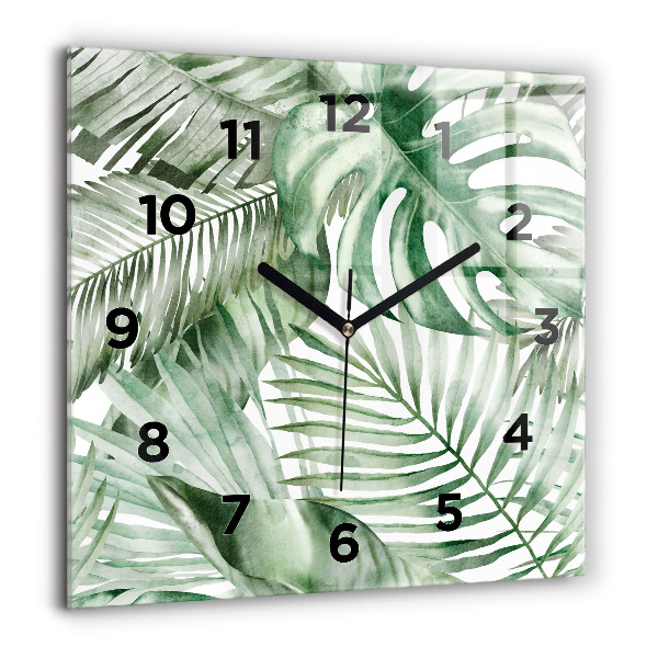Orologio quadrato Foglie di piante dipinte
