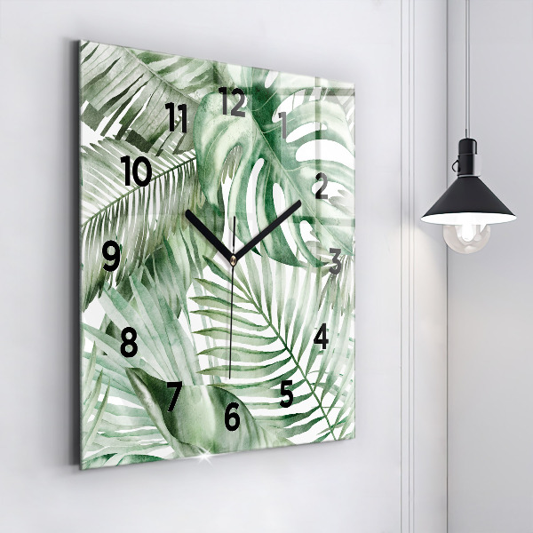 Orologio quadrato Foglie di piante dipinte