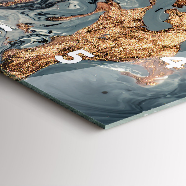 Orologio quadrato Marmo oro astratto