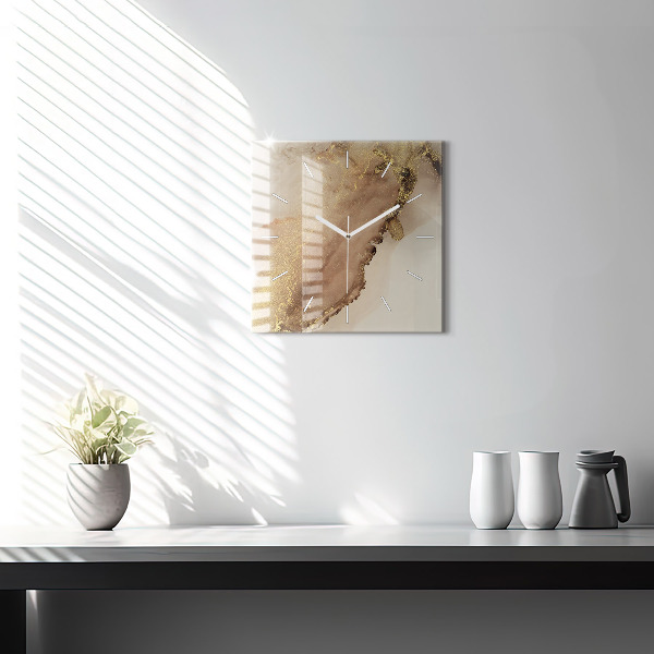 Orologio quadrato in vetro Arte moderna beige