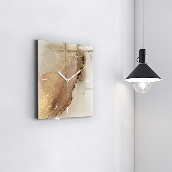 Orologio quadrato in vetro Arte moderna beige