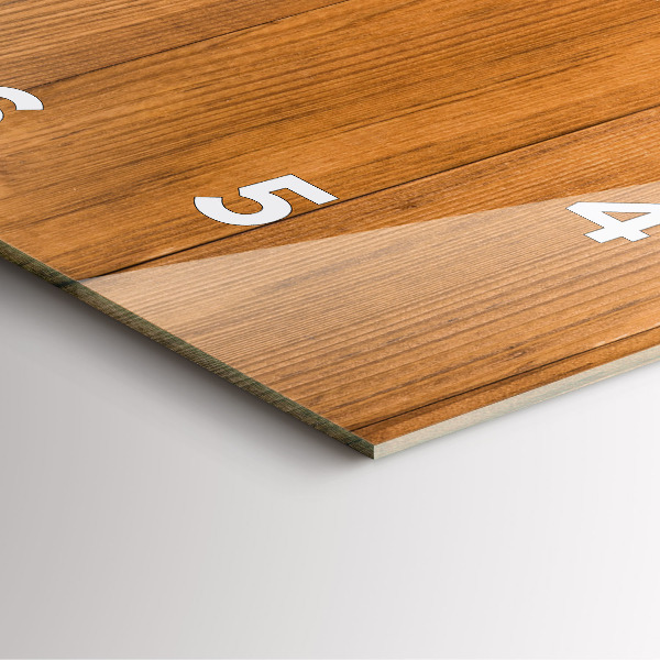 Orologio quadrato in vetro Tavole di legno