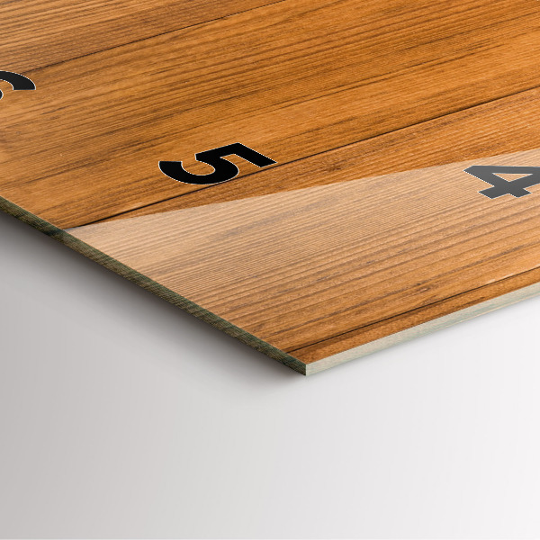 Orologio quadrato in vetro Tavole di legno