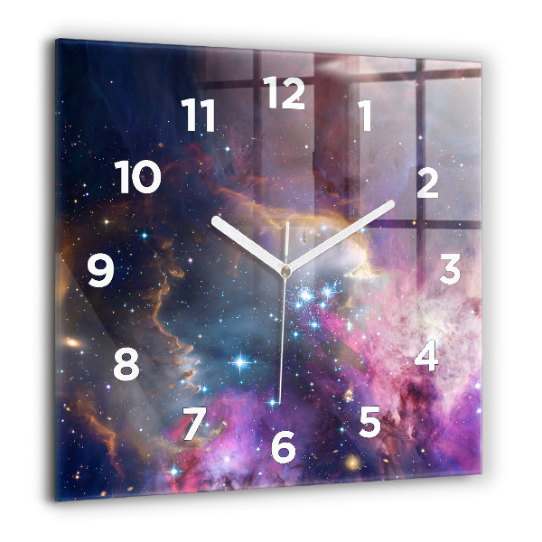 Orologio quadrato in vetro Galassia e stelle