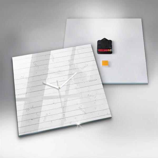 Orologio quadrato in vetro Modello pannelli in legno