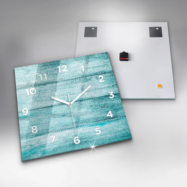 Orologio quadrato in vetro Legno vecchio blu