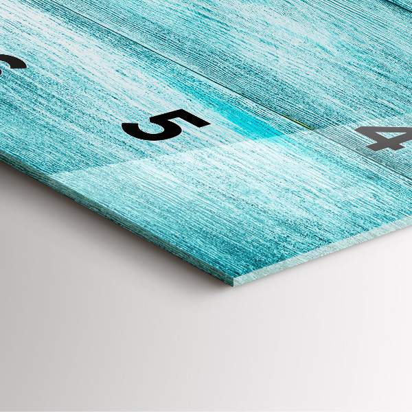 Orologio quadrato in vetro Legno vecchio blu