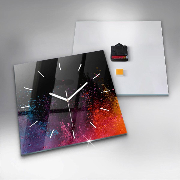 Orologio quadrato in vetro Esplosione di colori