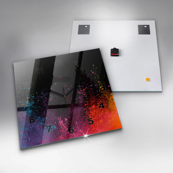 Orologio quadrato in vetro Esplosione di colori