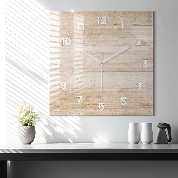 Orologio quadrato in vetro Struttura in legno