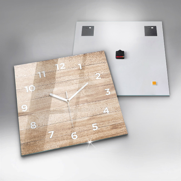 Orologio quadrato in vetro Struttura in legno