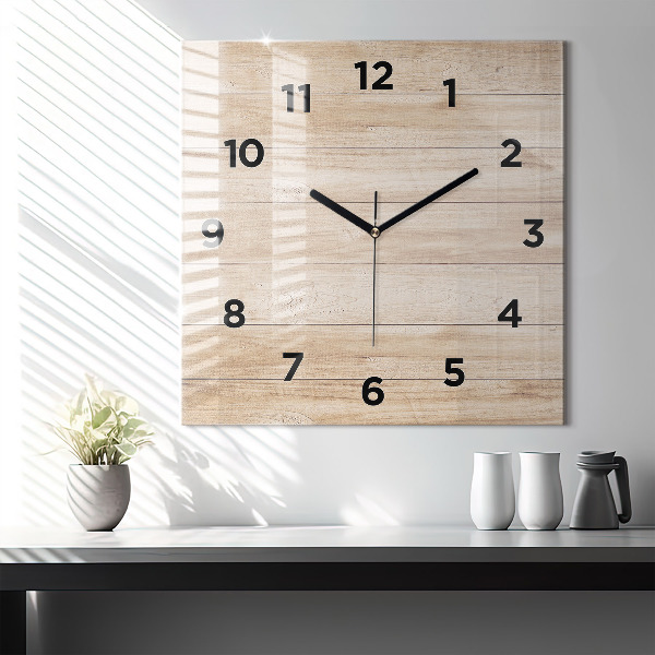 Orologio quadrato in vetro Struttura in legno