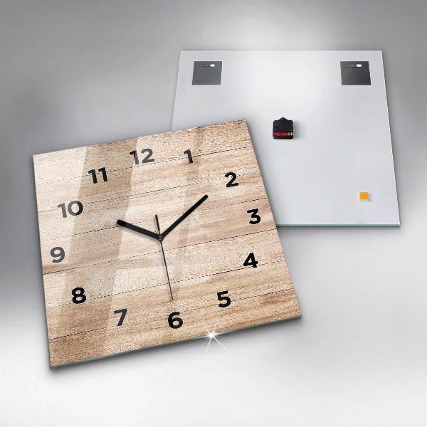 Orologio quadrato in vetro Struttura in legno