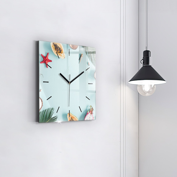 Orologio quadrato in vetro Composizione estiva