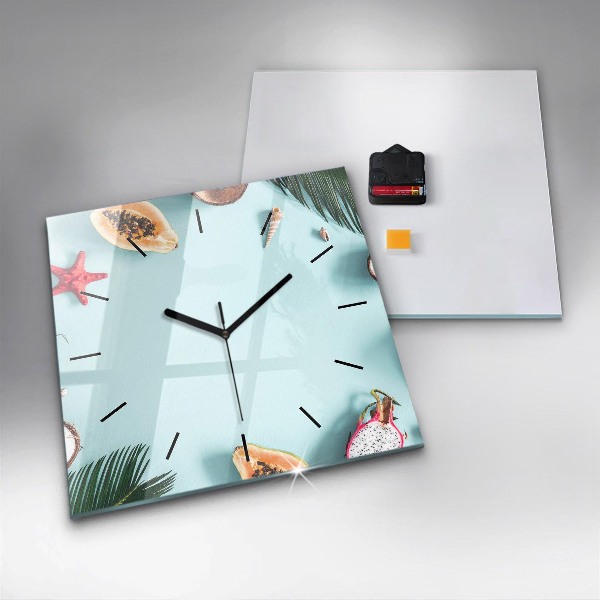 Orologio quadrato in vetro Composizione estiva