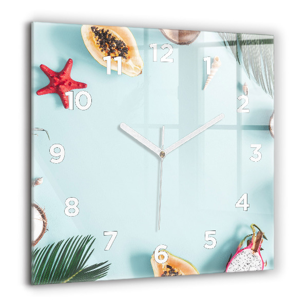 Orologio quadrato in vetro Composizione estiva