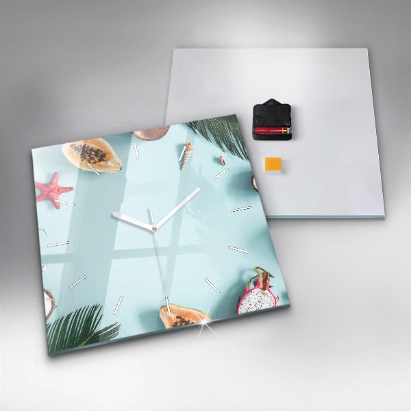 Orologio quadrato in vetro Composizione estiva