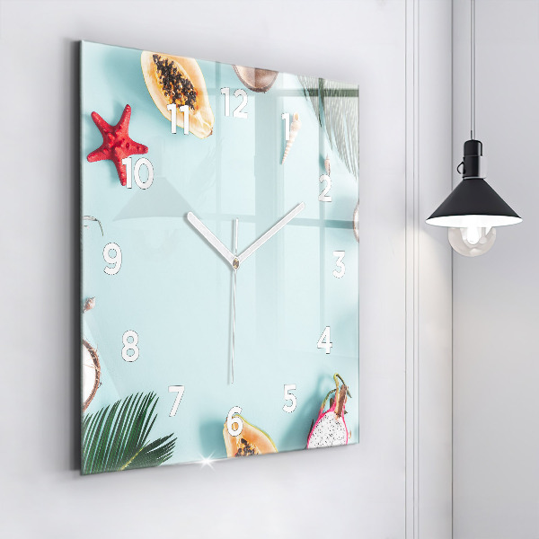 Orologio quadrato in vetro Composizione estiva