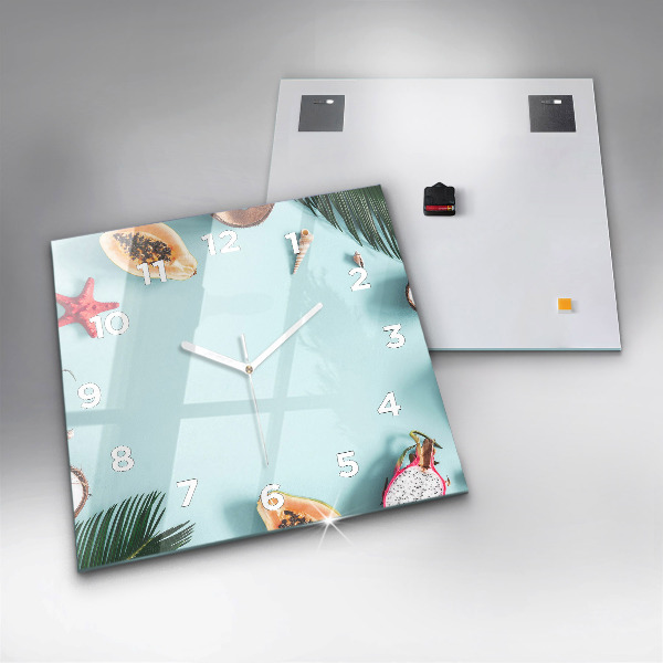 Orologio quadrato in vetro Composizione estiva