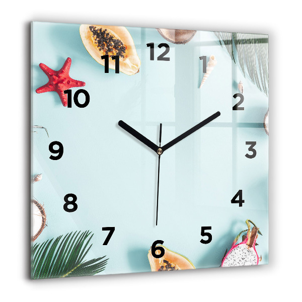 Orologio quadrato in vetro Composizione estiva