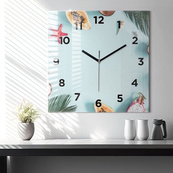 Orologio quadrato in vetro Composizione estiva