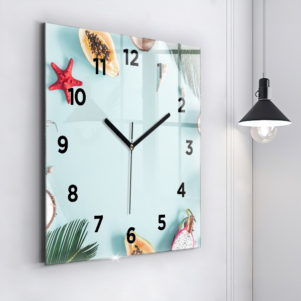 Orologio quadrato in vetro Composizione estiva