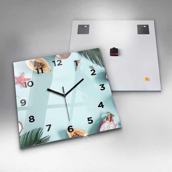 Orologio quadrato in vetro Composizione estiva