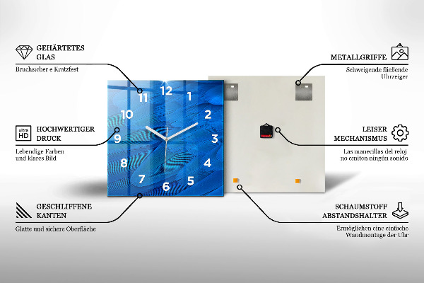 Orologio quadrato Trama delle onde