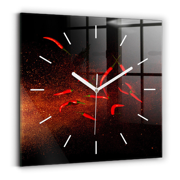 Orologio quadrato Peperoncini