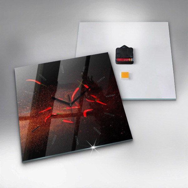 Orologio quadrato Peperoncini