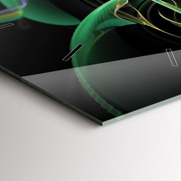 Orologio quadrato Astrazione verde