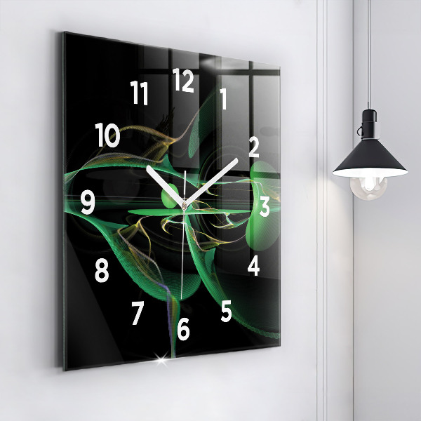 Orologio quadrato Astrazione verde