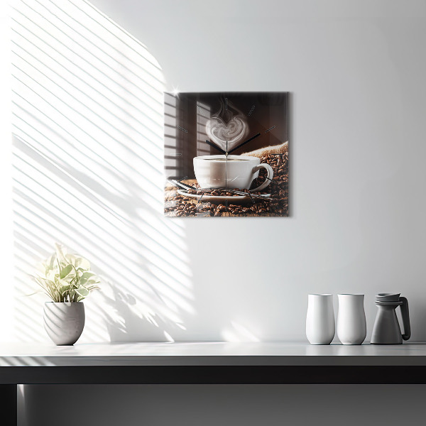 Orologio quadrato Una tazza di caffè