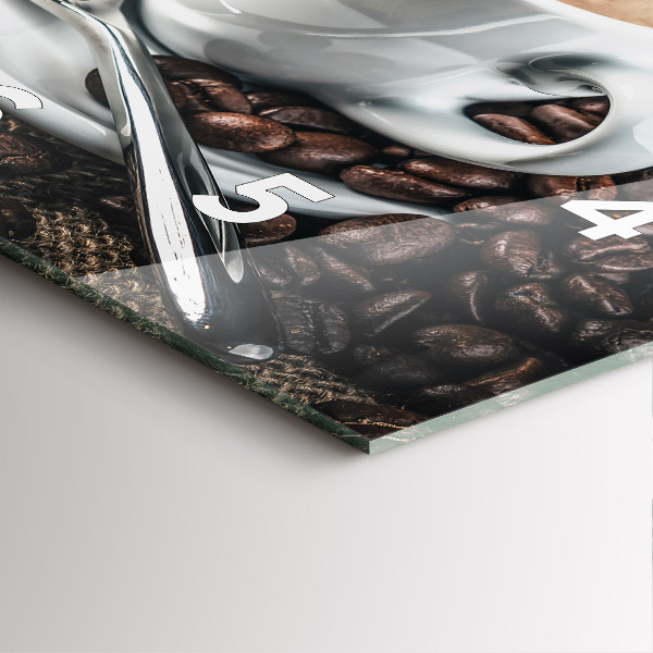 Orologio quadrato Tazza e chicchi di caffè