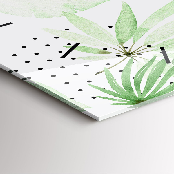 Orologio quadrato Foglie verdi